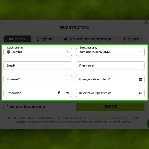 Fill in your personal information